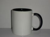 Caneca com alça e interna colorida - Preta.