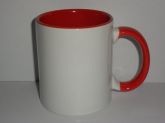 Caneca com alça e interna colorida - Vermelho Claro.