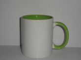 Caneca com alça e interna colorida - Verde Claro.